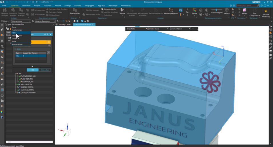 Siemens NX Quicktipp - Fläche auswählen