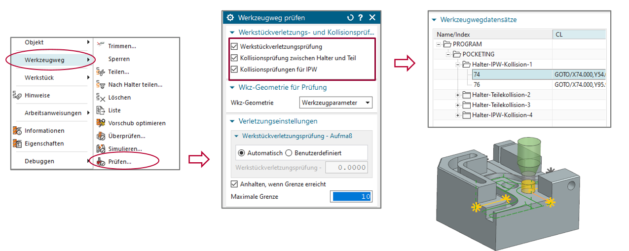 NX CAM Release 2206 - Werkstückverletzung und Kollisionsprüfung